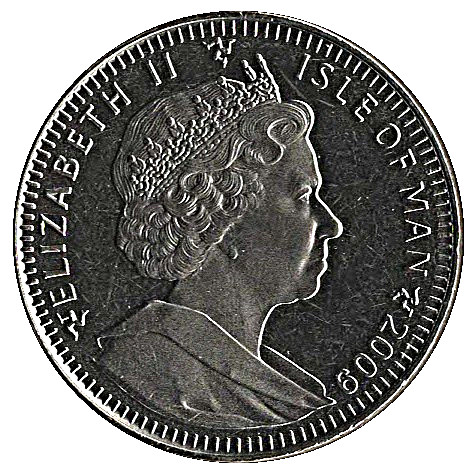 Isle of Man 1 Crown - Elizabeth II Bee Gees 50th Anniversary obverse