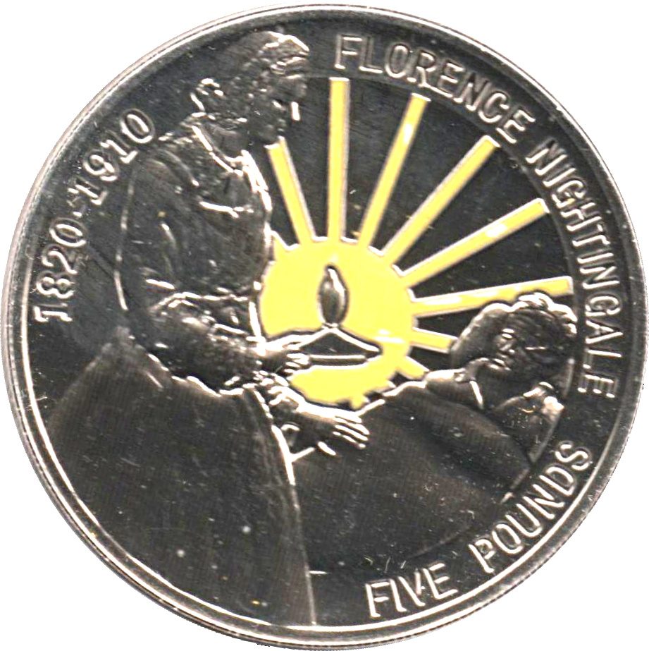 Guernsey 5 Pounds - Elizabeth II 4th portrait; Florence Nightingale