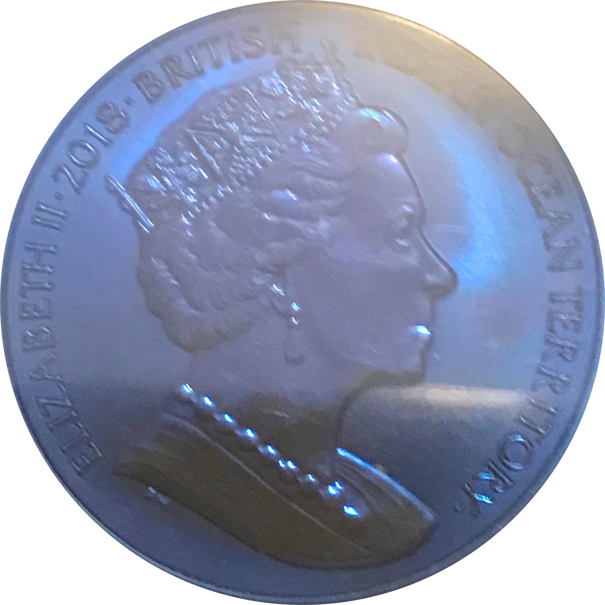 British Indian Ocean Territory 2 Pounds - Elizabeth II The manta ray; Titanium obverse