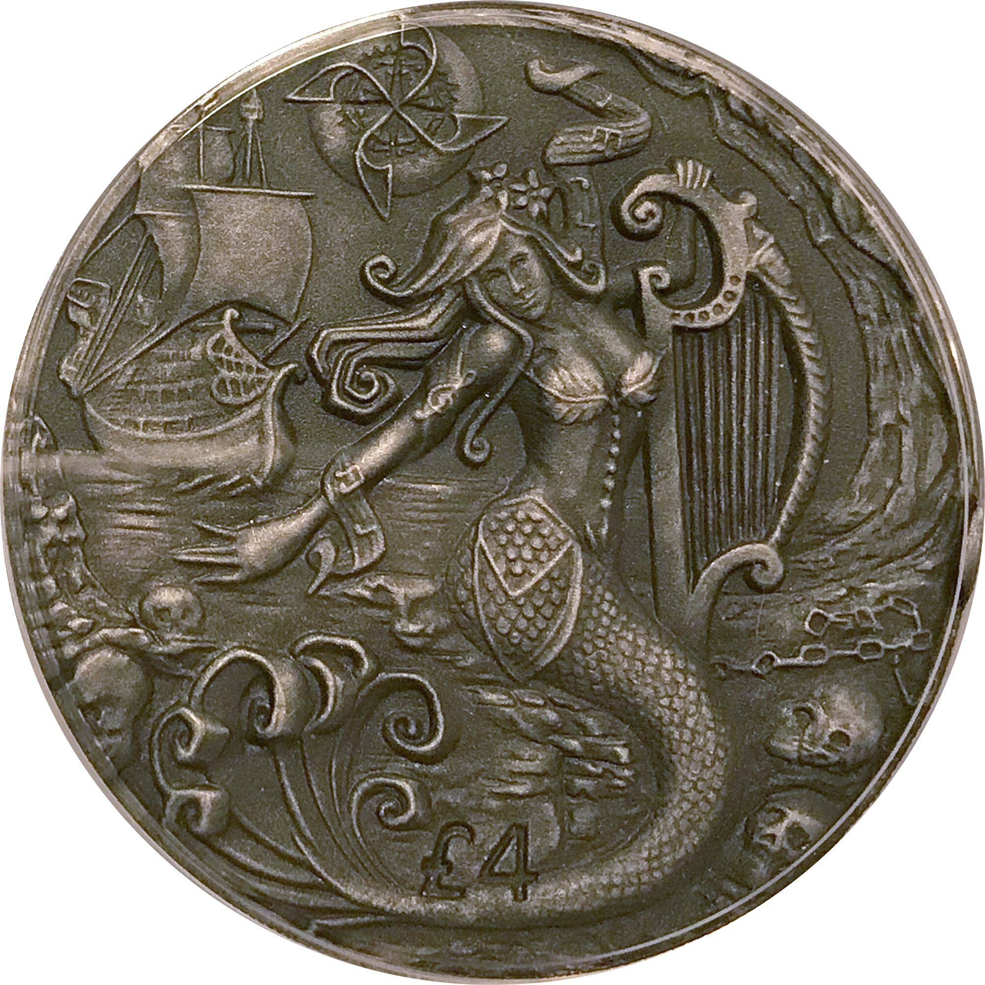 British Indian Ocean Territory 4 Pounds - Elizabeth II The Siren reverse