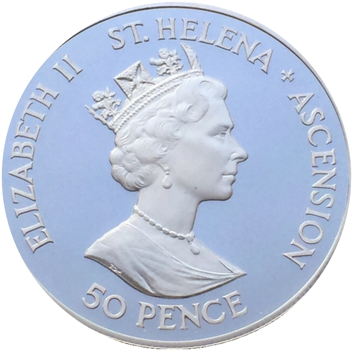 Saint Helena and Ascension 50 Pence - Elizabeth II D-Day, Silver Proof Issue, Piedfort obverse