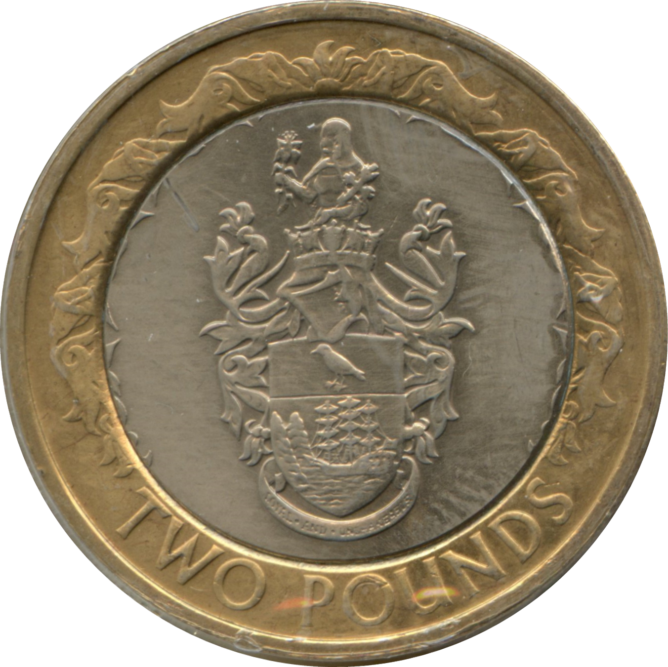 Saint Helena and Ascension 2 Pounds - Elizabeth II 3rd portrait