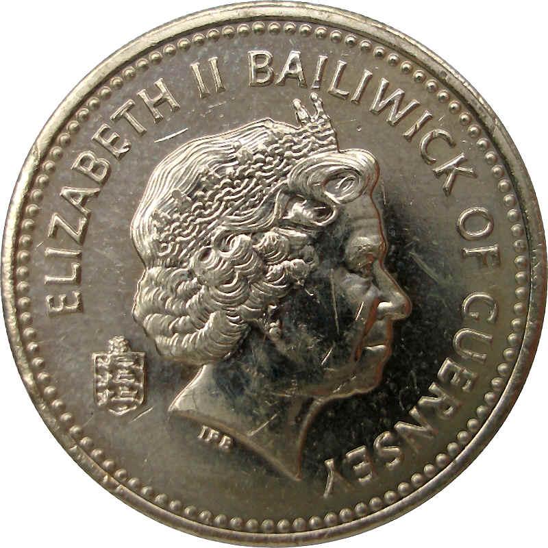 Guernsey 1 Pound - Elizabeth II 4th portrait obverse