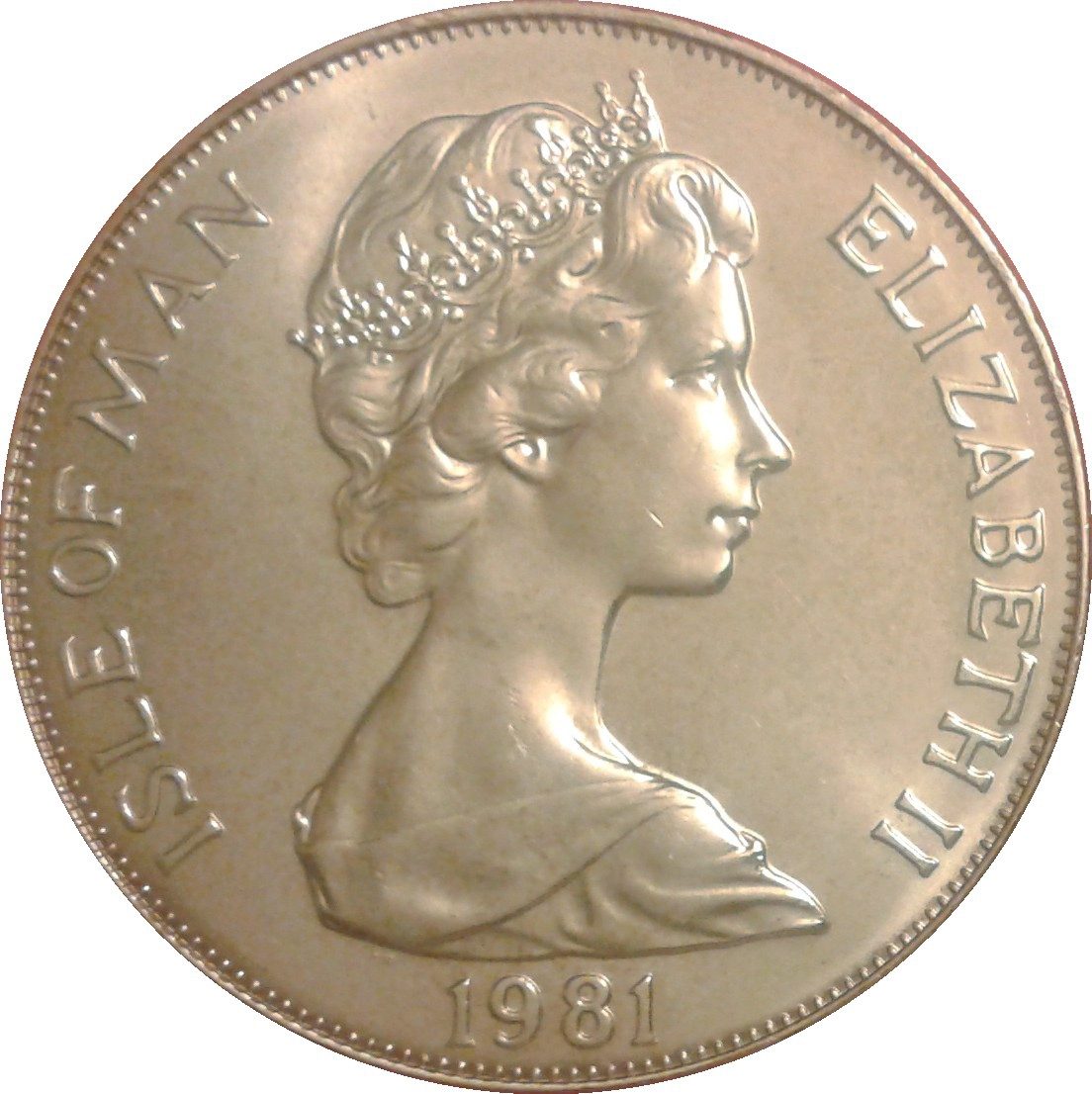 Isle of Man 1 Crown - Elizabeth II Royal Wedding obverse
