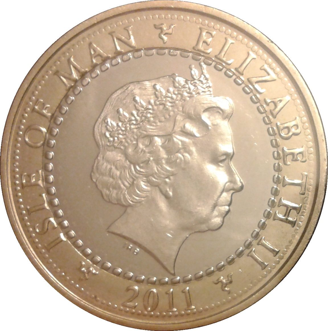 Isle of Man 2 Pounds - Elizabeth II Round Tower obverse