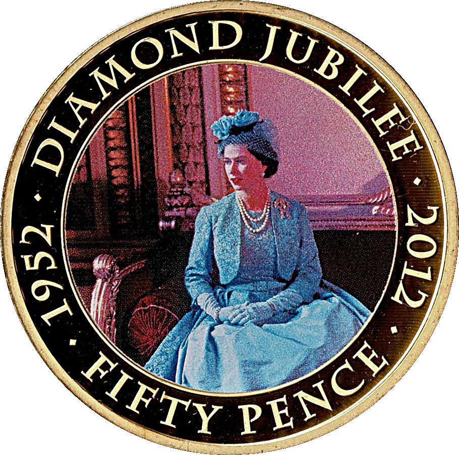 Guernsey 50 Pence - Elizabeth II Diamond Jubilee reverse