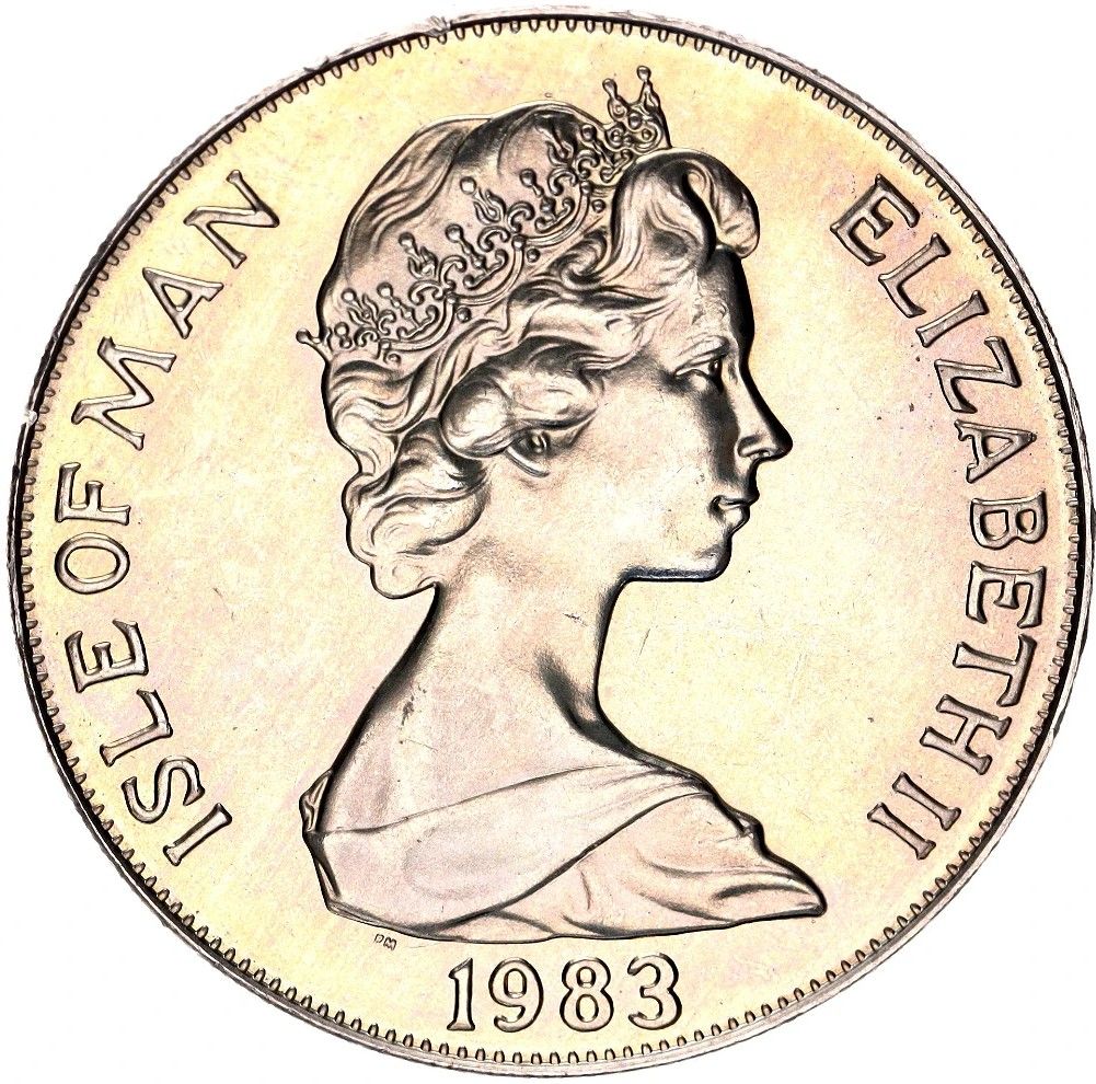 Isle of Man 1 Crown - Elizabeth II Orbiter Space Shuttle obverse