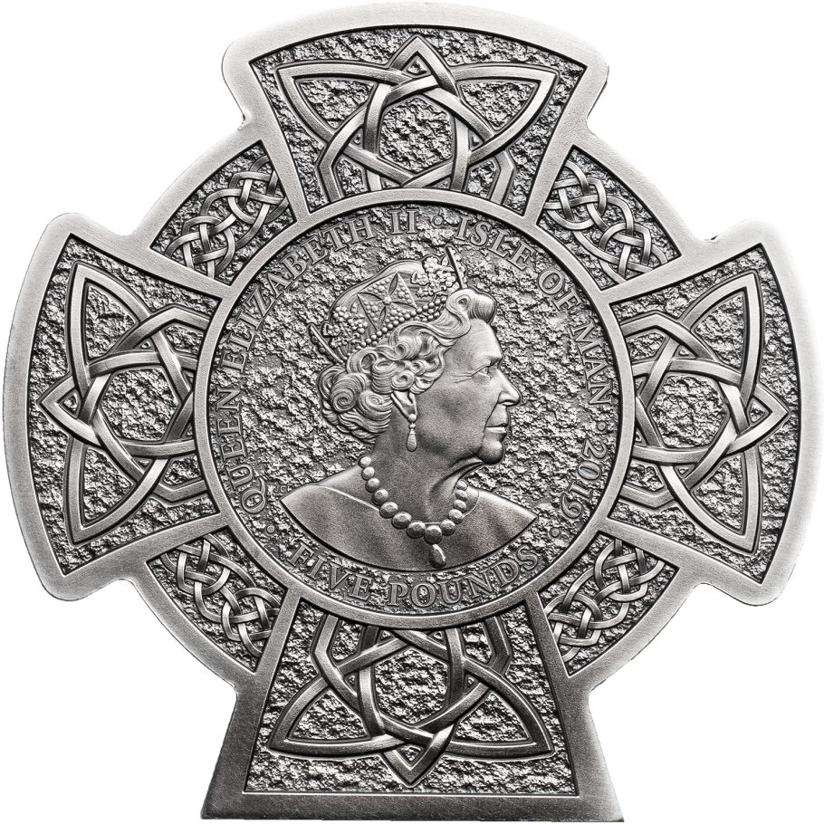 Isle of Man 5 Pounds - Elizabeth II Manannán – 1st King of Mann obverse