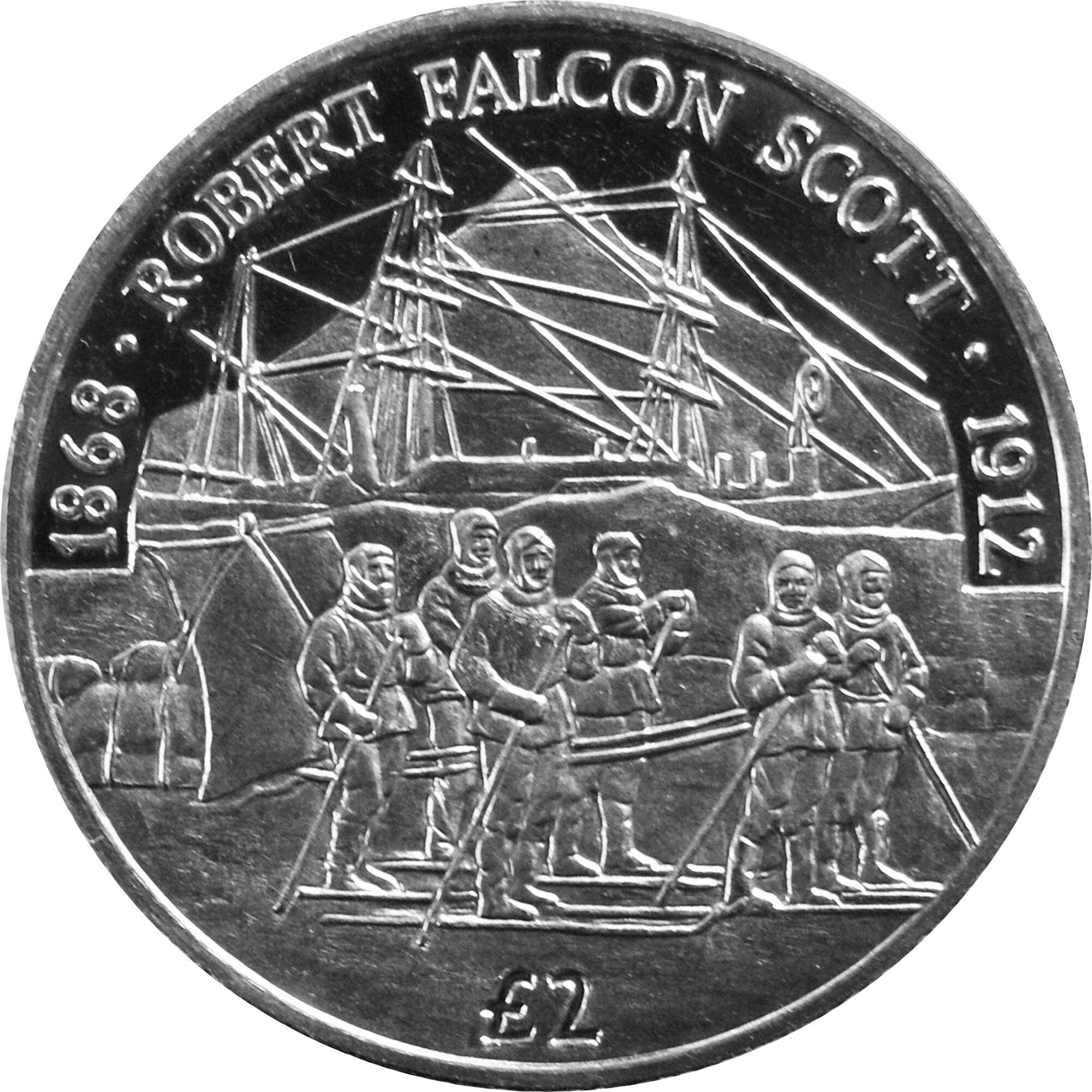 British Antarctic Territory 2 Pounds - Elizabeth II Robert Falcon Scott