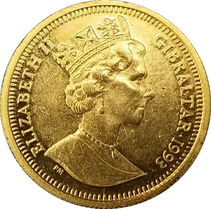 Gibraltar ⅒ Royal - Elizabeth II Long Haired Dachshund obverse
