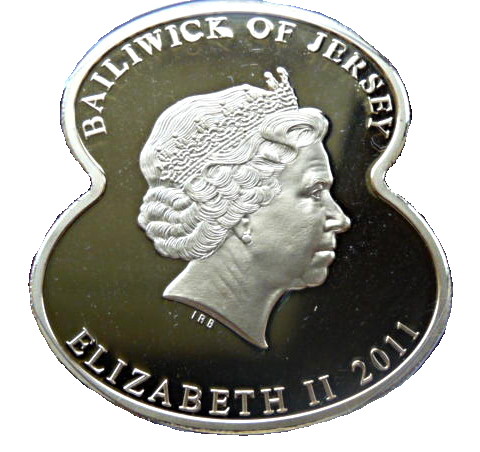 Jersey 5 Pounds - Elizabeth II 90 Years of The Royal British Legion - Service obverse