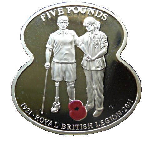 Jersey 5 Pounds - Elizabeth II 90 Years of The Royal British Legion - Service reverse
