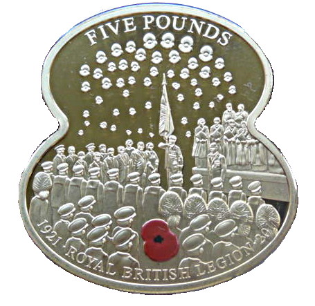 Guernsey 5 Pounds - Elizabeth II 90 Years of The Royal British Legion - Festival of Remembrance