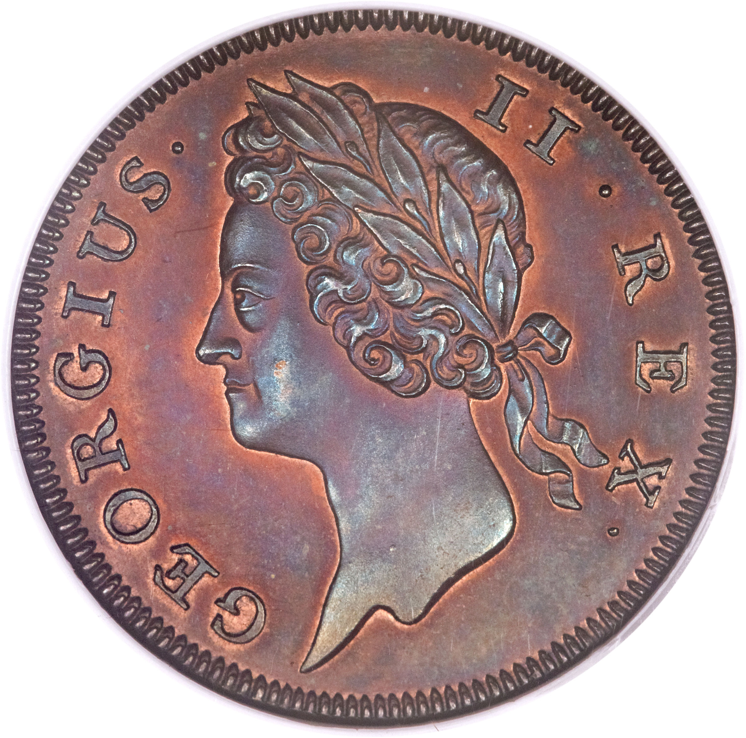 Ireland ½ Penny - George II small letters obverse