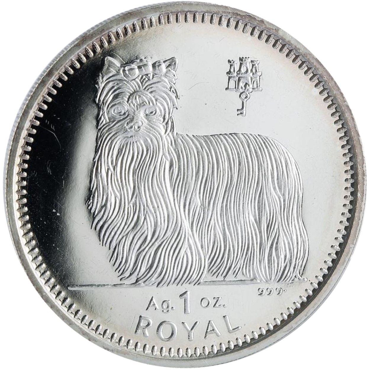 Gibraltar 1 Royal - Elizabeth II Yorkshire Terrier; Silver Proof reverse