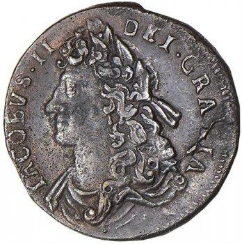 Ireland ½ Penny - James II obverse
