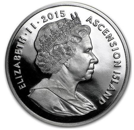 Ascension Island 1 Crown - Elizabeth II Napoleon Bonaparte obverse