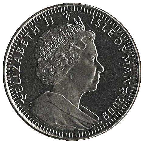 Isle of Man 1 Crown - Elizabeth II Vancouver Olympic - Snow Sports obverse