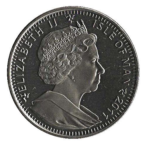 Isle of Man 1 Crown - Elizabeth II Peter Rabbit obverse