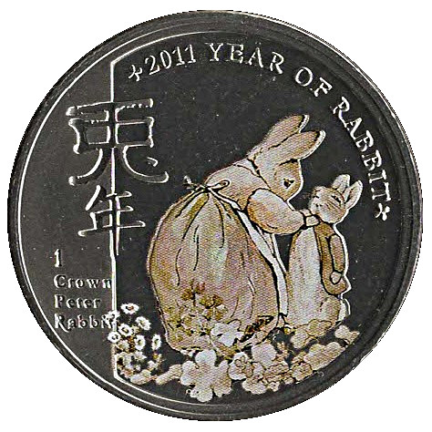 Isle of Man 1 Crown - Elizabeth II Peter Rabbit