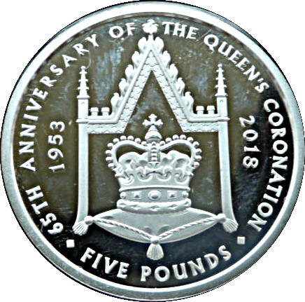 Tristan da Cunha 5 Pounds - Elizabeth II 65th Anniversary of Coronation