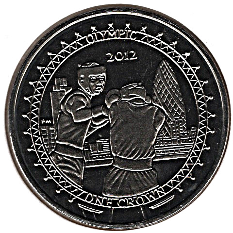 Isle of Man 1 Crown - Elizabeth II London Olympics 2012 - Boxing reverse