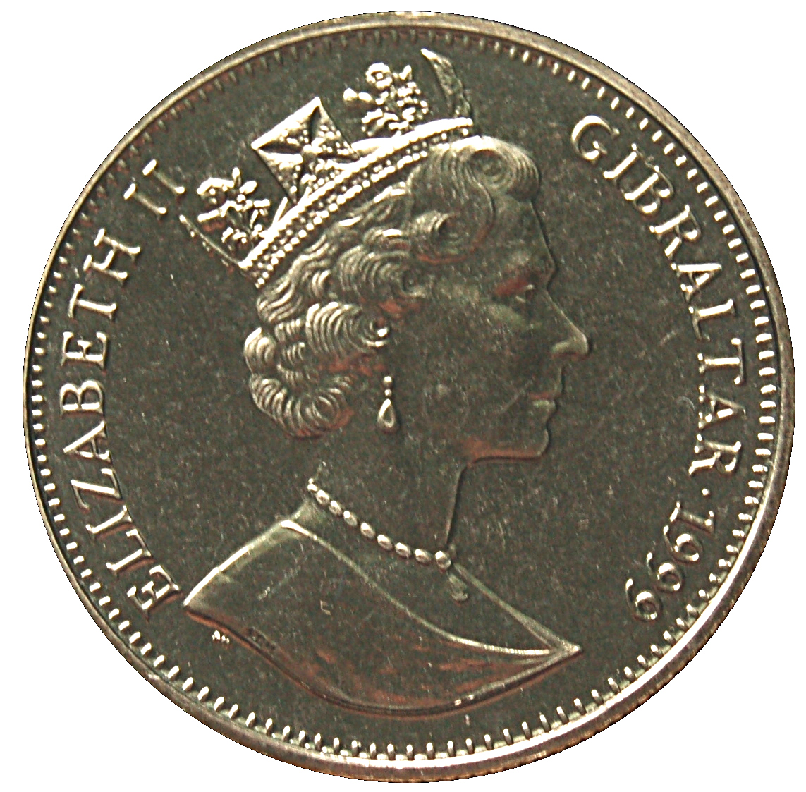 Gibraltar 1 Crown - Elizabeth II The Blitz obverse