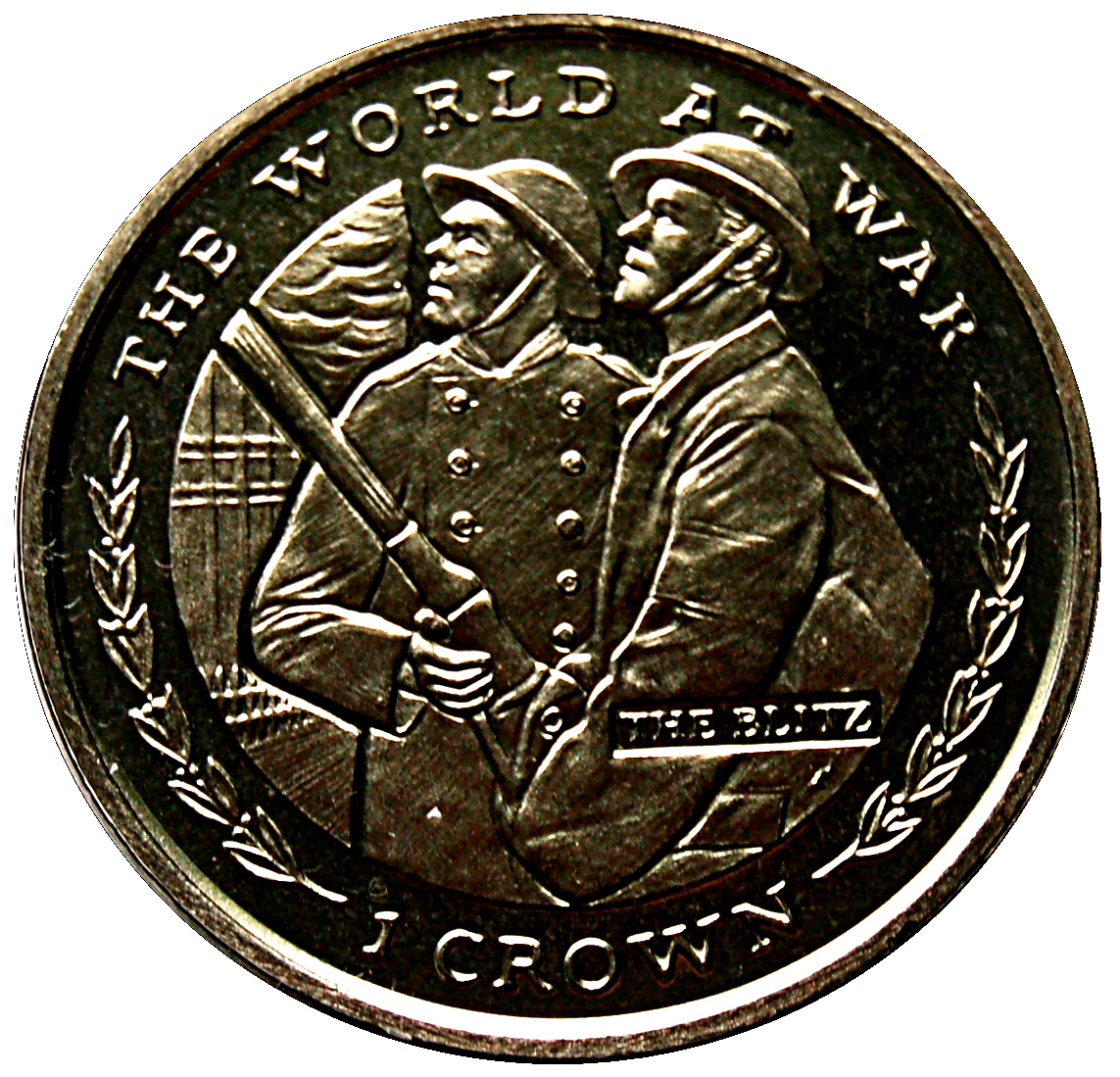Gibraltar 1 Crown - Elizabeth II The Blitz reverse