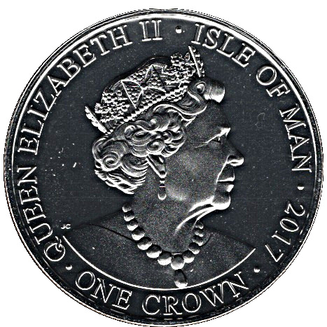 Isle of Man 1 Crown - Elizabeth II 65th Anniversary of Accession obverse