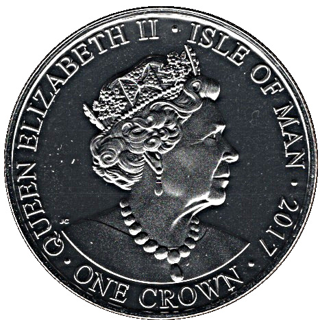 Isle of Man 1 Crown - Elizabeth II 65th Anniversary of Accession obverse