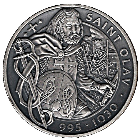 Isle of Man 1 Crown - Elizabeth II Saint Olav reverse