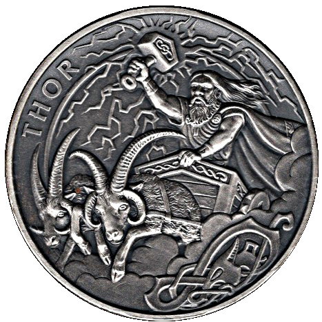 Isle of Man 1 Crown - Elizabeth II Thor reverse