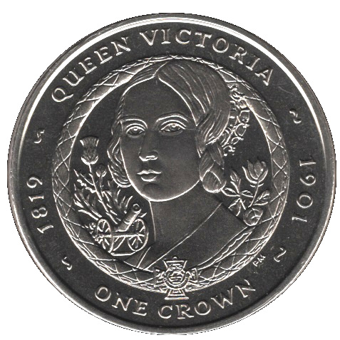 Isle of Man 1 Crown - Elizabeth II Victoria Cross - Queen Victoria reverse