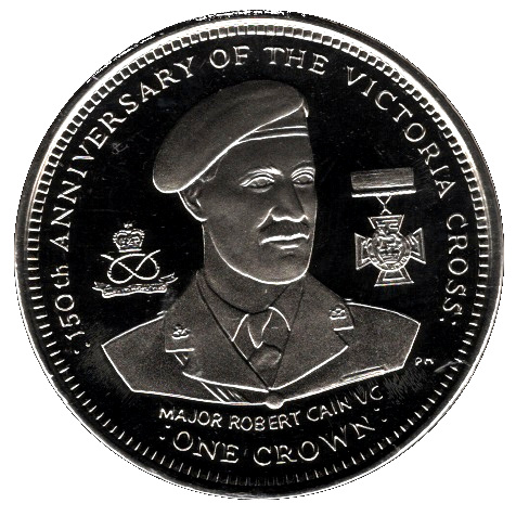 Isle of Man 1 Crown - Elizabeth II Victoria Cross - Robert Cain reverse