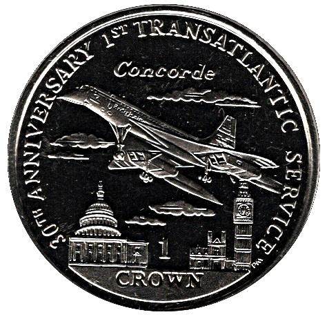 Isle of Man 1 Crown - Elizabeth II Concorde reverse