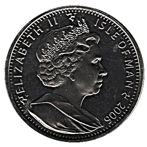 Isle of Man 1 Crown - Elizabeth II 70 Years Supermarine Spitfire obverse