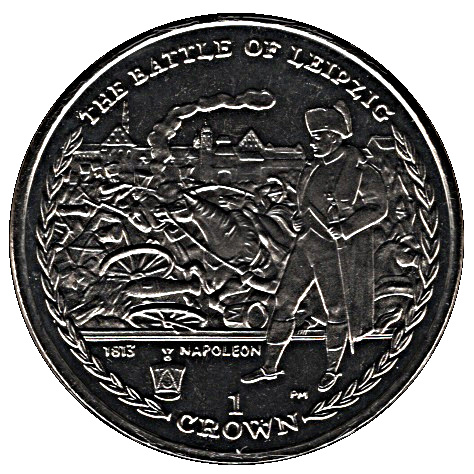 Isle of Man 1 Crown - Elizabeth II The Battle of Leipzig reverse
