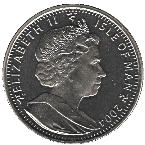 Isle of Man 1 Crown - Elizabeth II Euro 2004 Portugal - Soccer Ball obverse