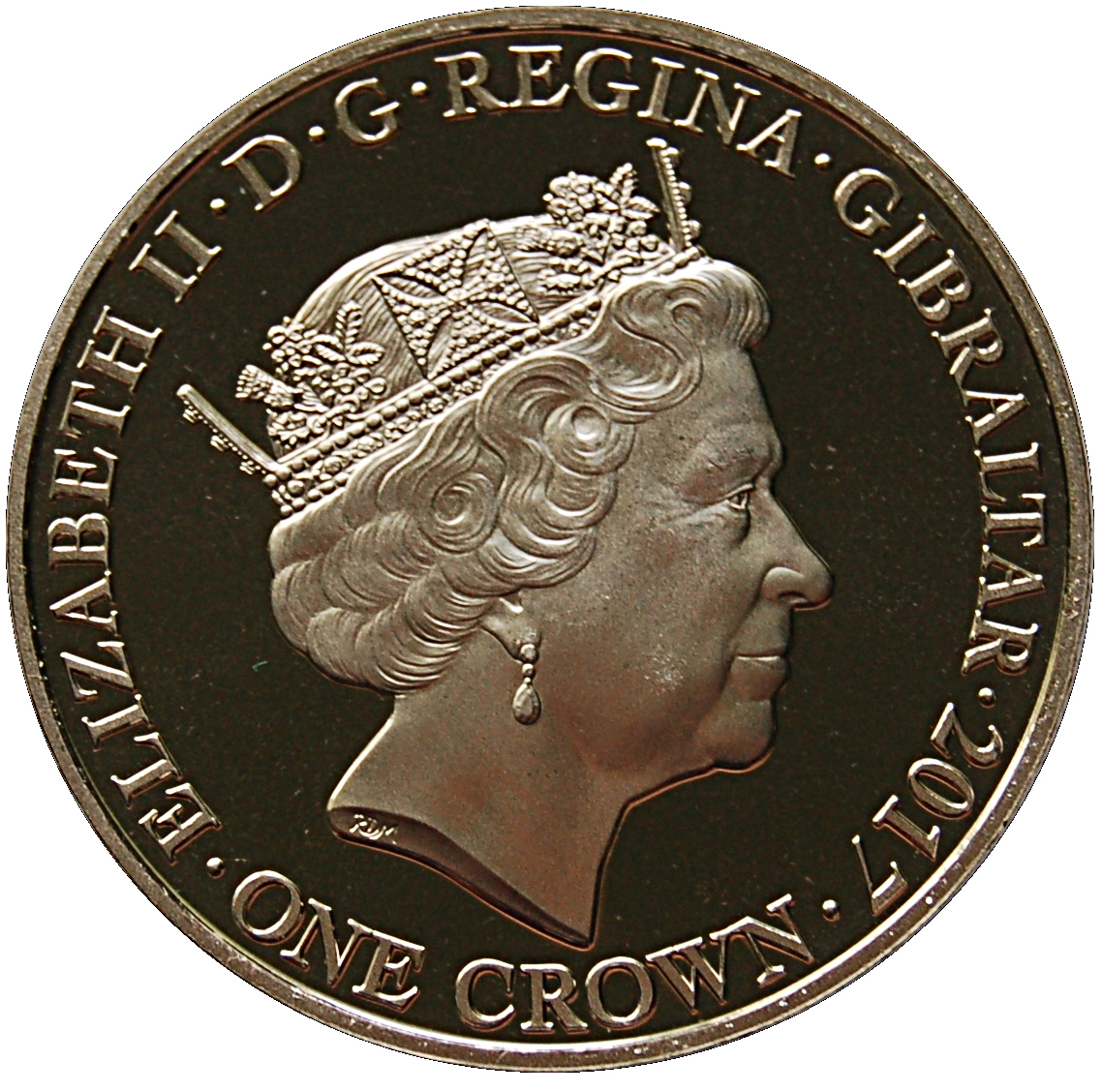 Gibraltar 1 Crown - Elizabeth II Battle of Ypres; Coloured Poppies obverse