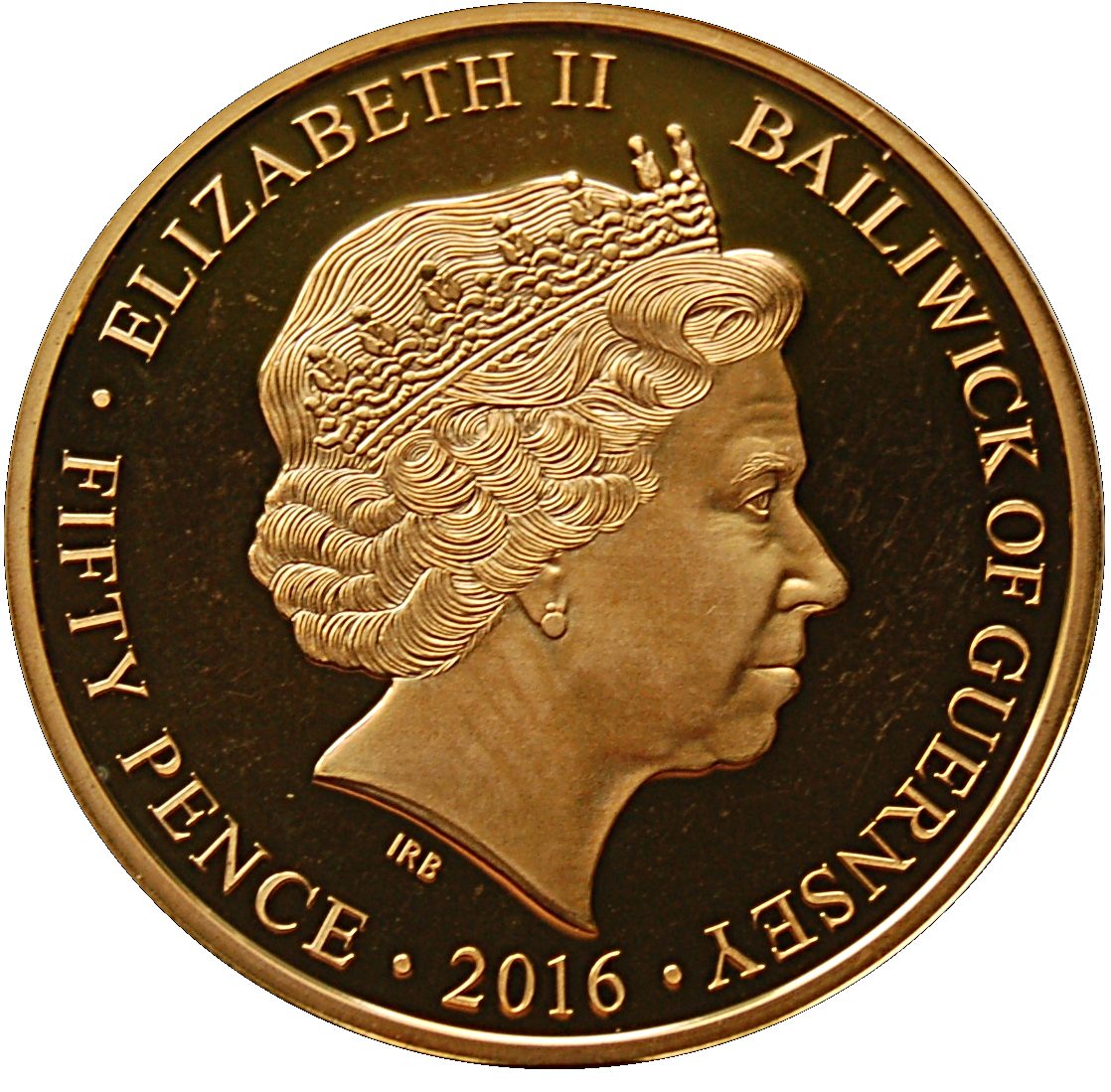 Guernsey 50 Pence - Elizabeth II Elizabeth II pictured in 1951 obverse