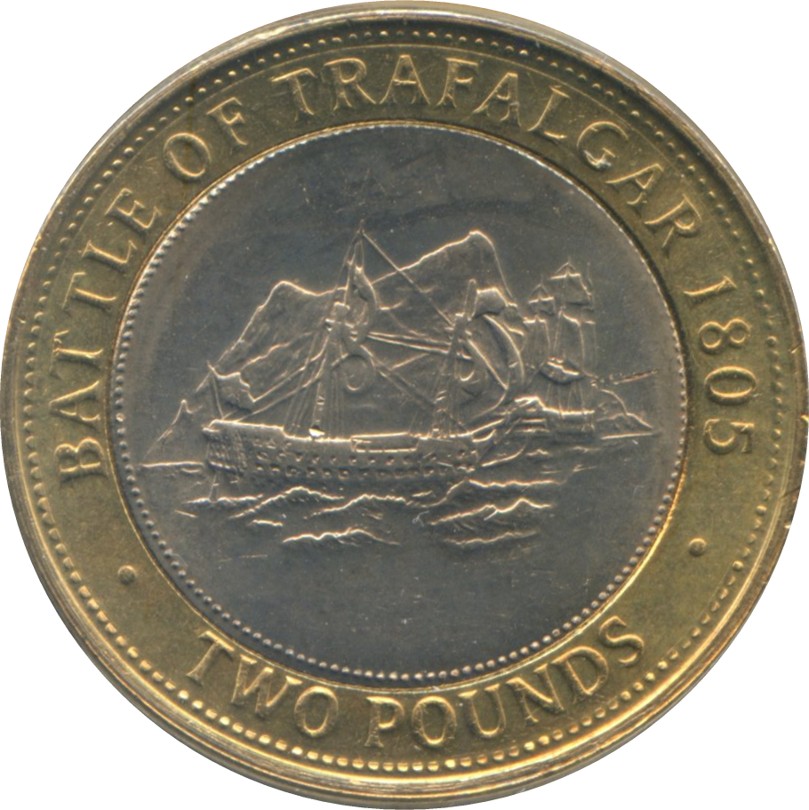 Gibraltar 2 Pounds - Elizabeth II Trafalgar