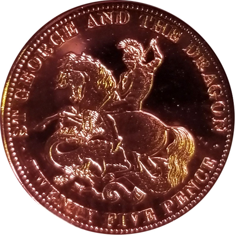 Saint Helena 25 Pence - Elizabeth II St. George and the dragon; gold reverse