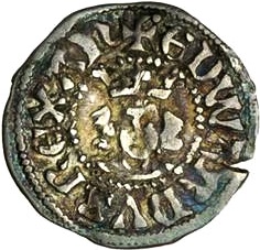 ½ Penny - Edward III 4th coinage; Transitional treaty period obverse