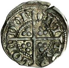 ½ Penny - Edward III 4th coinage; Transitional treaty period