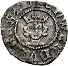 ½ Penny - Edward III 4th coinage; Treaty period obverse