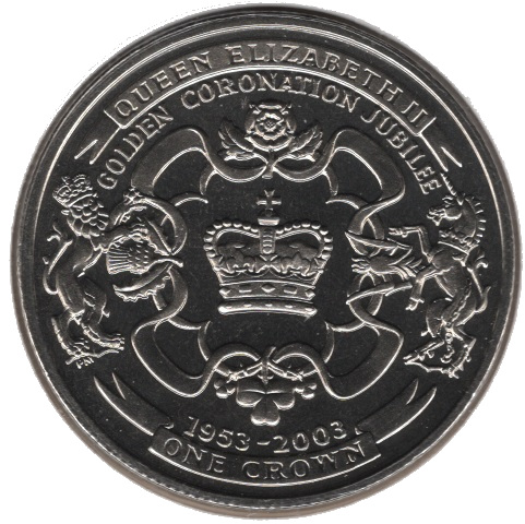 Isle of Man 1 Crown - Elizabeth II Golden Coronation Jubilee