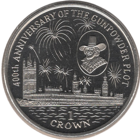 Isle of Man 1 Crown - Elizabeth II Gunpowder Plot - Guy Fawkes