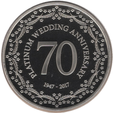 Isle of Man 1 Crown - Elizabeth II Platinum Wedding Anniversary reverse