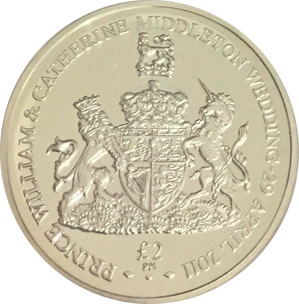 South Georgia and the South Sandwich Islands 2 Pounds - Elizabeth II Royal Wedding - Silver