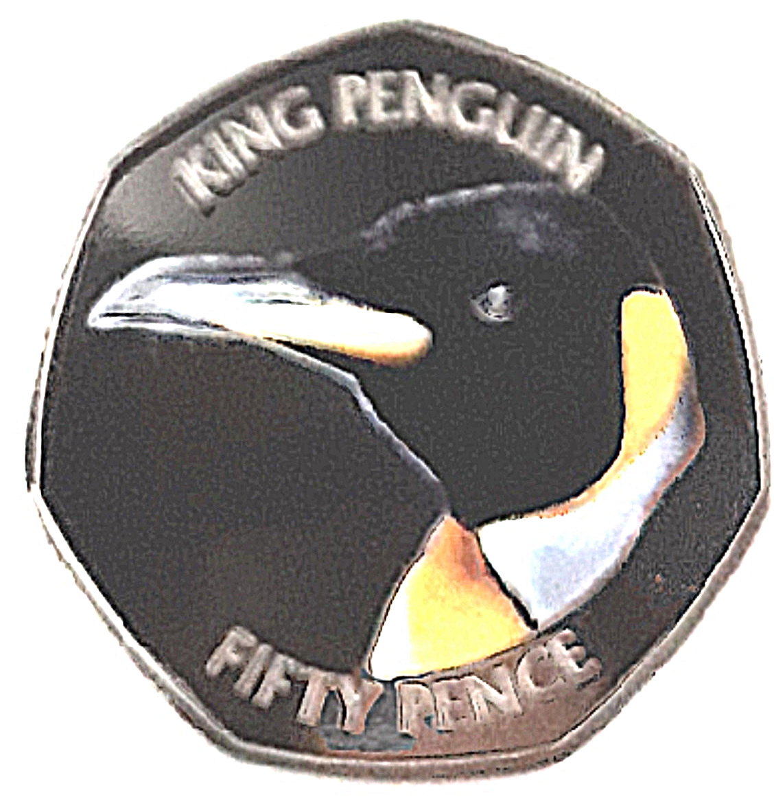 Falkland Islands 50 Pence - Elizabeth II King Penguin - Coloured reverse
